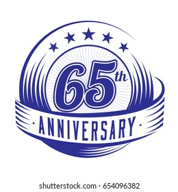 65 years anniversary design template. Vector and illustration. 65th logo.