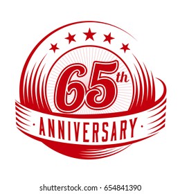 65 years anniversary design template. Vector and illustration. 65th logo.