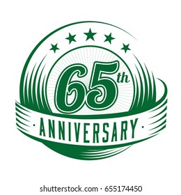 65 years anniversary design template. Vector and illustration. 65th logo.