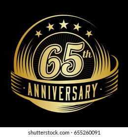 65 years anniversary design template. Vector and illustration. 65th logo.