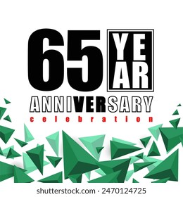 65 Years anniversary elebration vetor template design illustration