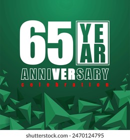 65 Years anniversary elebration vetor template design illustration