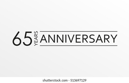 65 years anniversary icon. Anniversary decoration template. Vector illustration.