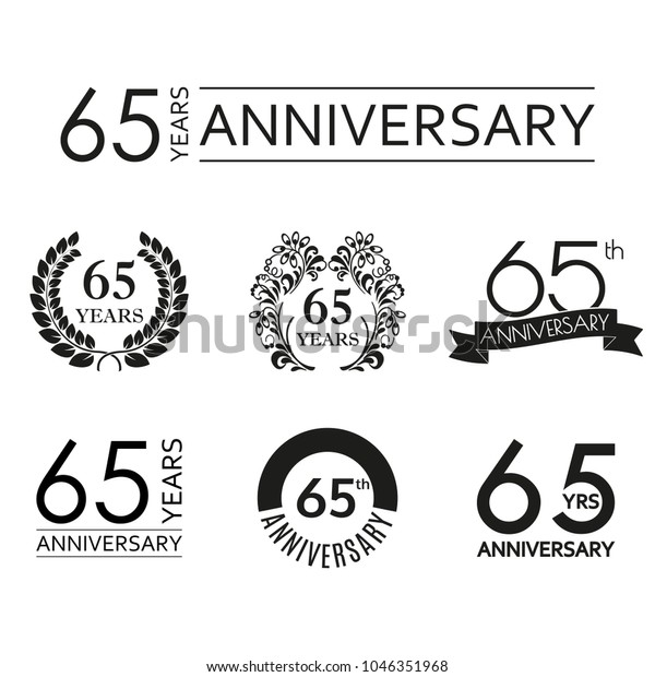 65 Years Anniversary Icon Set 65th Stock Vector (Royalty Free ...