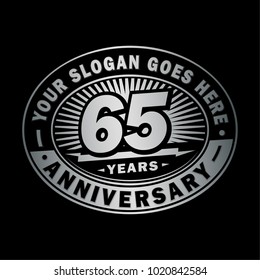 65 years anniversary. Anniversary logo design.
