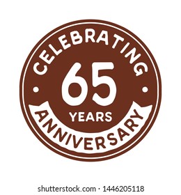 65 years anniversary logo template. Vector and illustration.