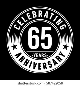 65 years anniversary logo template. Vector and illustration.