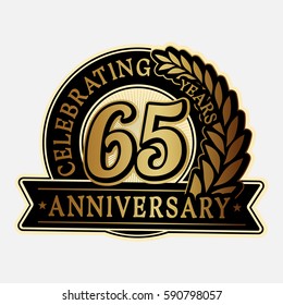 65 years anniversary logo template. Vector and illustration.