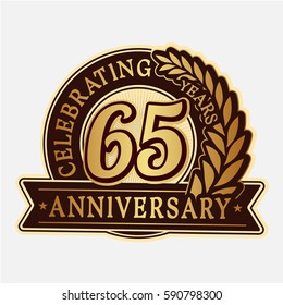 65 years anniversary logo template. Vector and illustration.