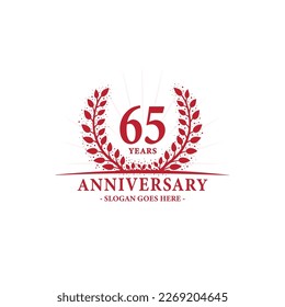 65 years anniversary logo. Vector and illustration.