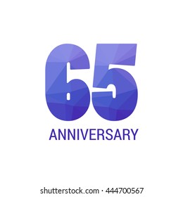 65 Years Anniversary with Low Poly Design