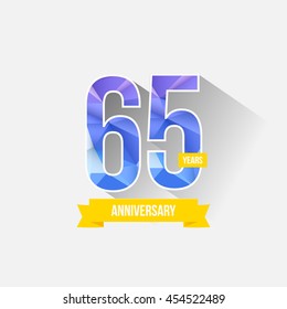 65 Years Anniversary with Low Poly Design