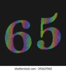 65 years anniversary - sixty five number font design