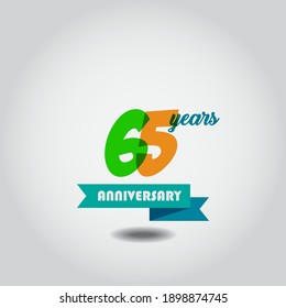 65 years anniversary vector concept template design