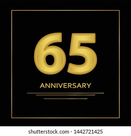 65 years anniversary vector, style  for celebration, logo template