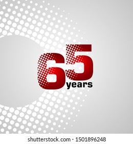 65 Years Anniversary Vector Template Design Illustration