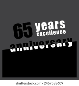 65 years annivesary celebration template design illustration