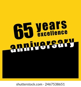 65 years annivesary celebration template design illustration