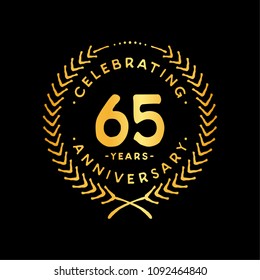65 years design template. 65th vector and illustration.