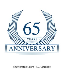 65 years design template. 65th anniversary. Vector and illustration.