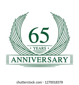 65 years design template. 65th anniversary. Vector and illustration.