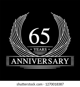 65 years design template. 65th anniversary. Vector and illustration.