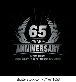 65 years design template. Anniversary vector and illustration template.