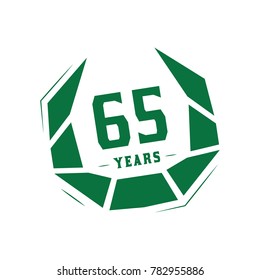 65 years design template. Anniversary vector and illustration template.