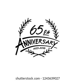 65 years design template. Vector and illustration. 65 years logo.