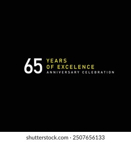 65 years of excelence anniversary celebration vector template design illustration