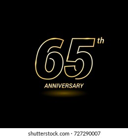 65 Years Golden Line Anniversary Celebration Logo Design