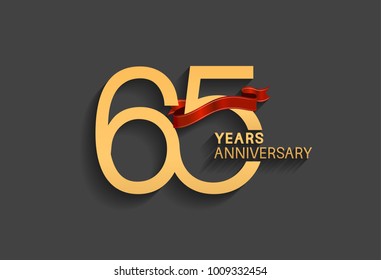 656 years anniversary logotype with red ribbon and golden color for celebration event