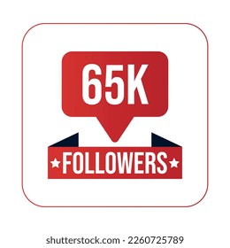 65K Followers Design Template Vektorgrafik