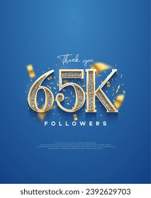 65k thank you followers, elegant design for social media post banner poster.