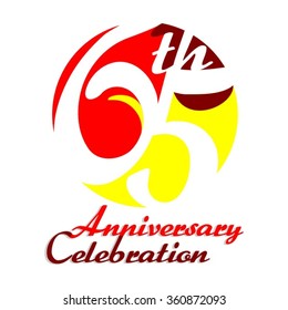 65th Anniversary Celebration - Birthday - Reunion Vector Logo