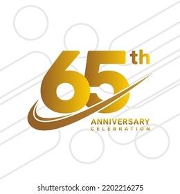 65th anniversary celebration, golden anniversary celebration logo type isolated on white background, vector illustration