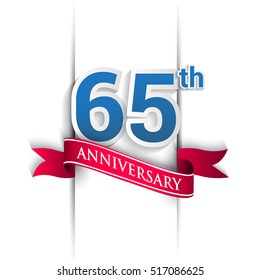 65th Anniversary celebration logo, Vector design template elements for your birthday party.