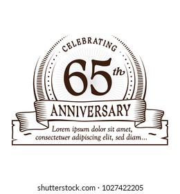 65th anniversary design template. Vector and illustration.