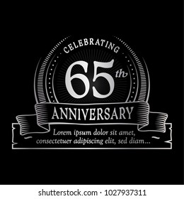 65th anniversary design template. Vector and illustration.