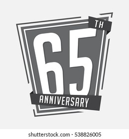 65th anniversary design template. Vector and illustration.