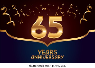 65th Anniversary gold numbers. background for anniversary