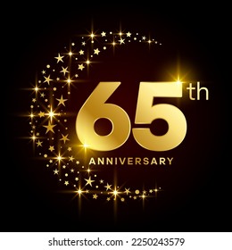 65th Anniversary Logo Design Concept for Birthday Celebration Event. Logo Vector Template