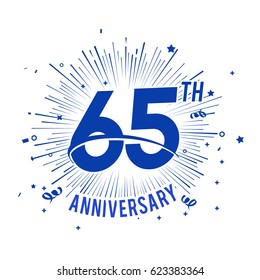 65th anniversary logo with firework and swoosh