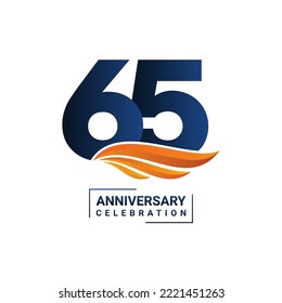 65th Anniversary Logo Perfect logo design for anniversary celebration events Vector illustration .EPS 10