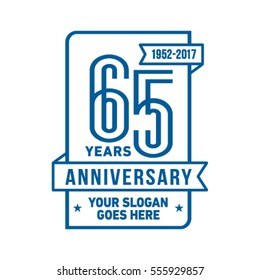 65th anniversary logo. Vector and illustration. Celebration design template.