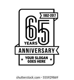 65th anniversary logo. Vector and illustration. Celebration design template.