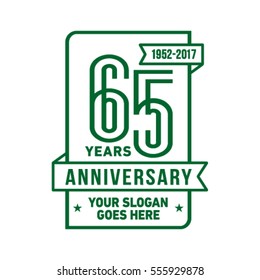 65th anniversary logo. Vector and illustration. Celebration design template.