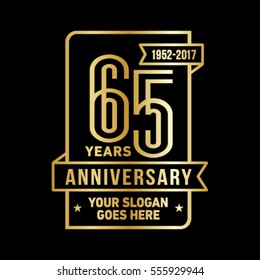 65th anniversary logo. Vector and illustration. Celebration design template.