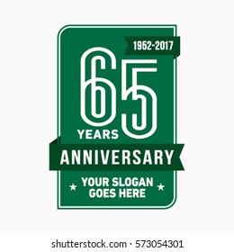 65th anniversary logo. Vector and illustration.