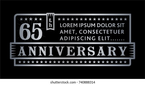 65th anniversary logo. Vector and illustration.